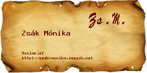 Zsák Mónika névjegykártya